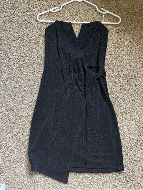 Row A Black Strapless Sparkle Dress